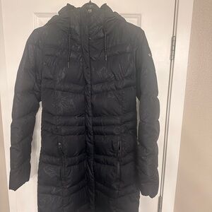 Columbia Black Quilted Long Puffer  Coat (down) Small
